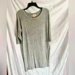 Philosophy Dress Size S Gray Jersey Knit Beaded 3/4 Sleeve Sheath